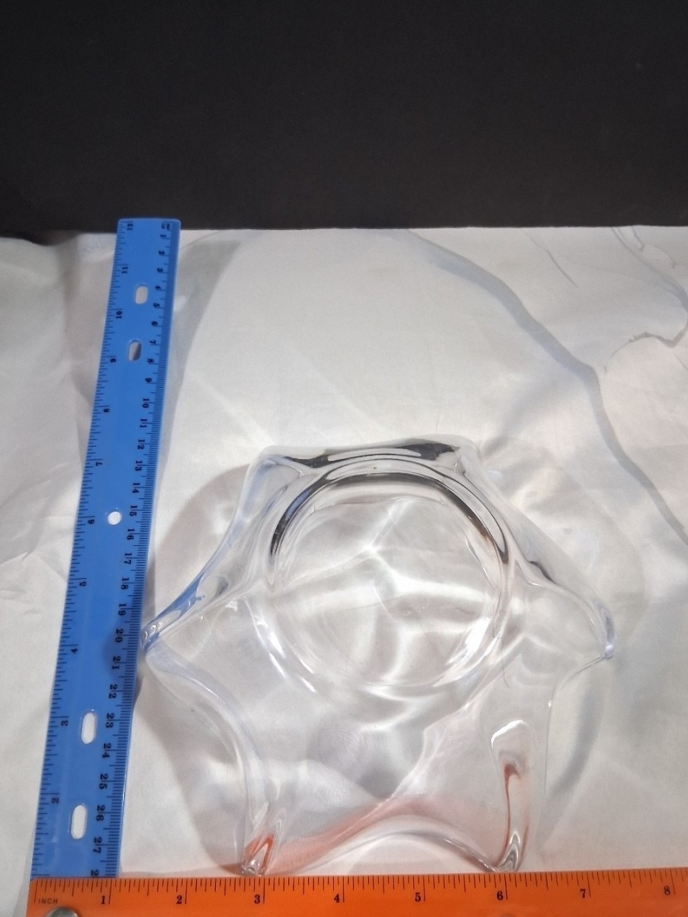 Clear Glass - Heavy thick Starfish Shaped Bowl Very Nice 5 Sides - Picture 3 of 7